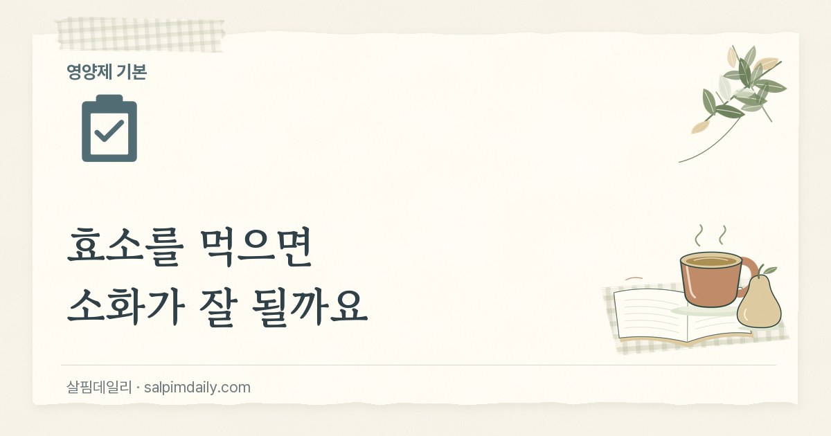 효소를 먹으면 소화가 잘 될까요