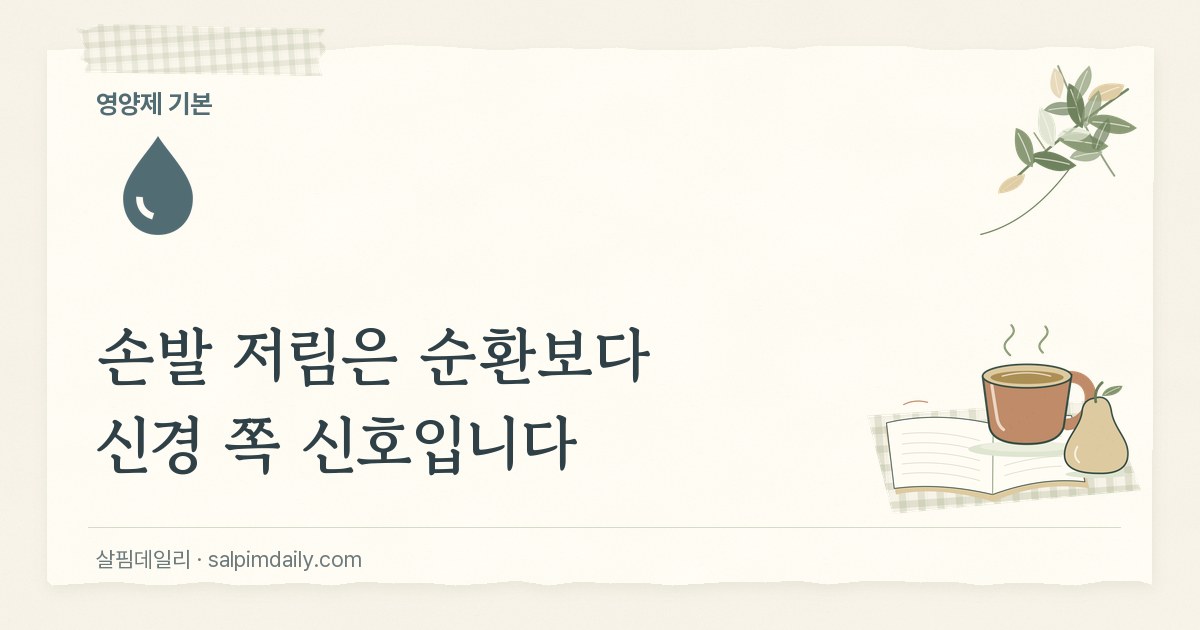 손발 저림은 순환보다 신경 쪽 신호입니다