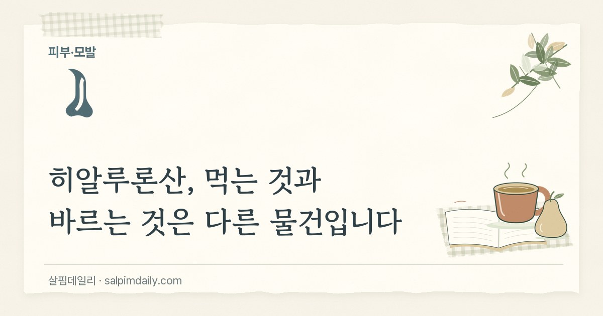 히알루론산, 먹는 것과 바르는 것은 다른 물건입니다