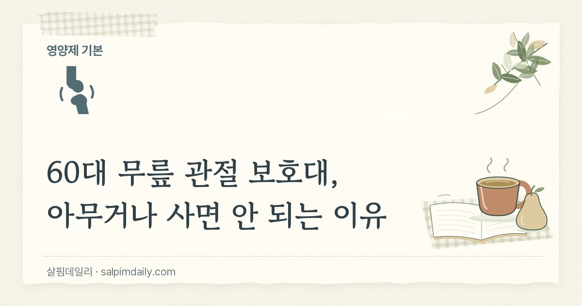 60대 무릎 관절 보호대, 아무거나 사면 안 되는 이유