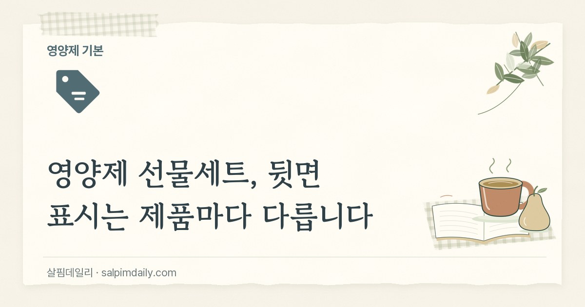 추석 부모님 영양제, 선물세트는 뒷면이 다릅니다