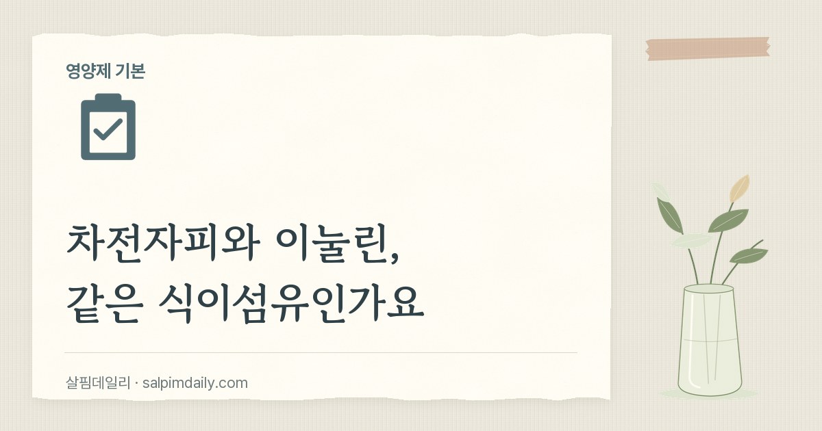 차전자피와 이눌린, 같은 식이섬유인가요
