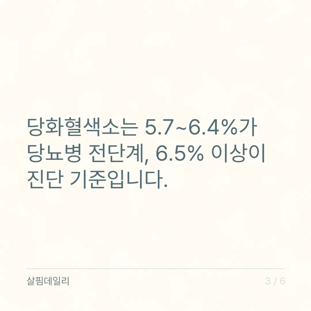 공복혈당 수치 정상 범위, 100 미만·100~125·126 이상의 뜻 카드 3