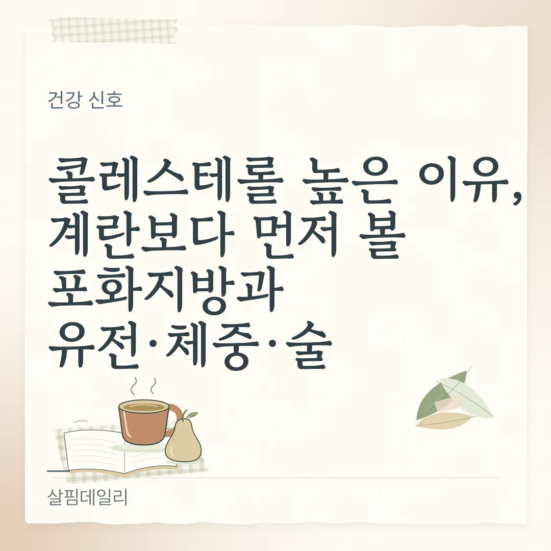 콜레스테롤 높은 이유, 계란보다 먼저 볼 포화지방과 유전·체중·술 카드 1