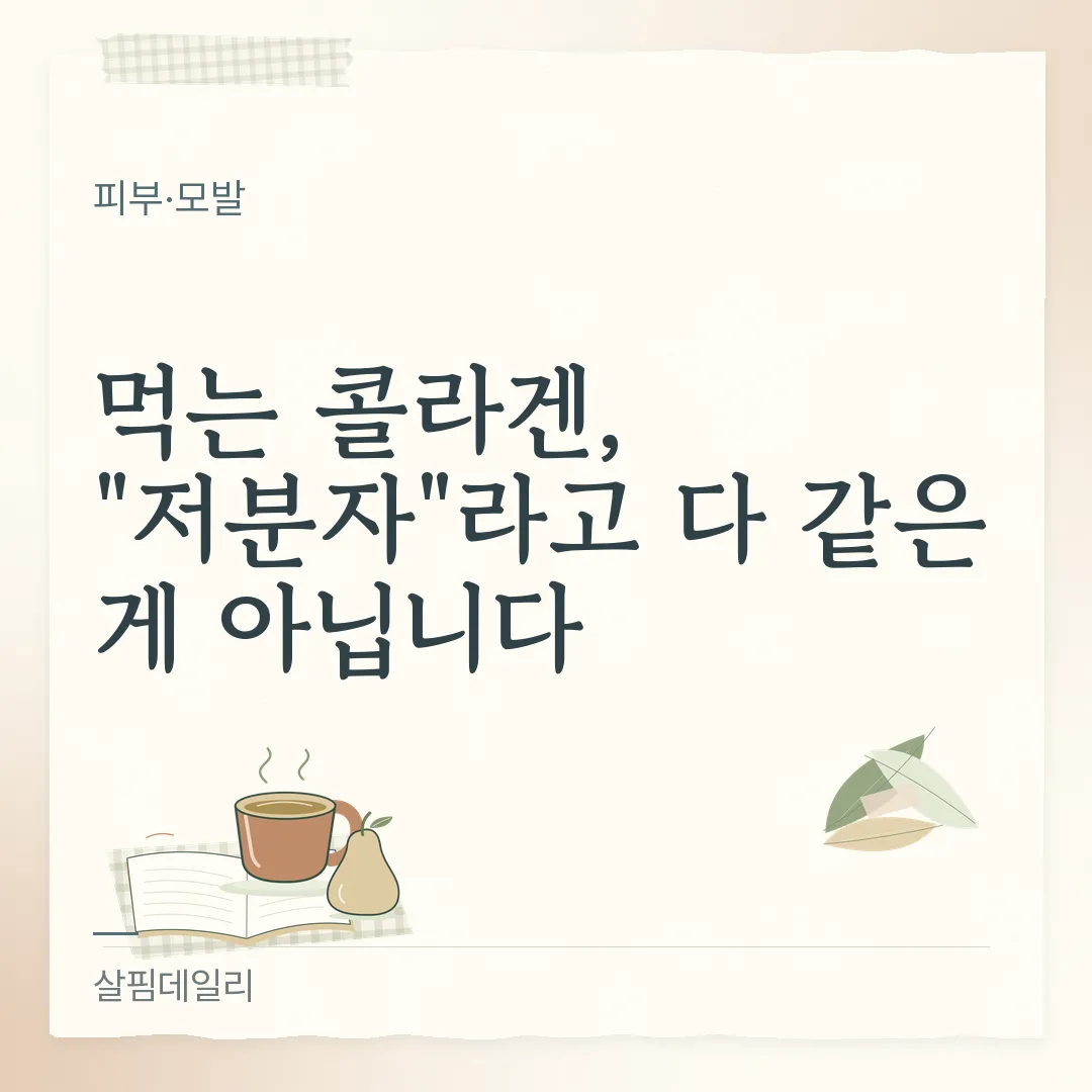 콜라겐 펩타이드 하루 섭취량, 공전 기준이 없어 뒷면 1일 섭취량으로 봐야 하는 이유 카드 1