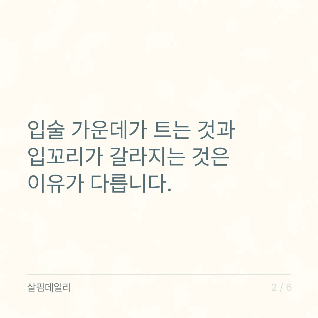 입술 갈라짐, 가운데와 입꼬리는 이유가 다릅니다 카드 2