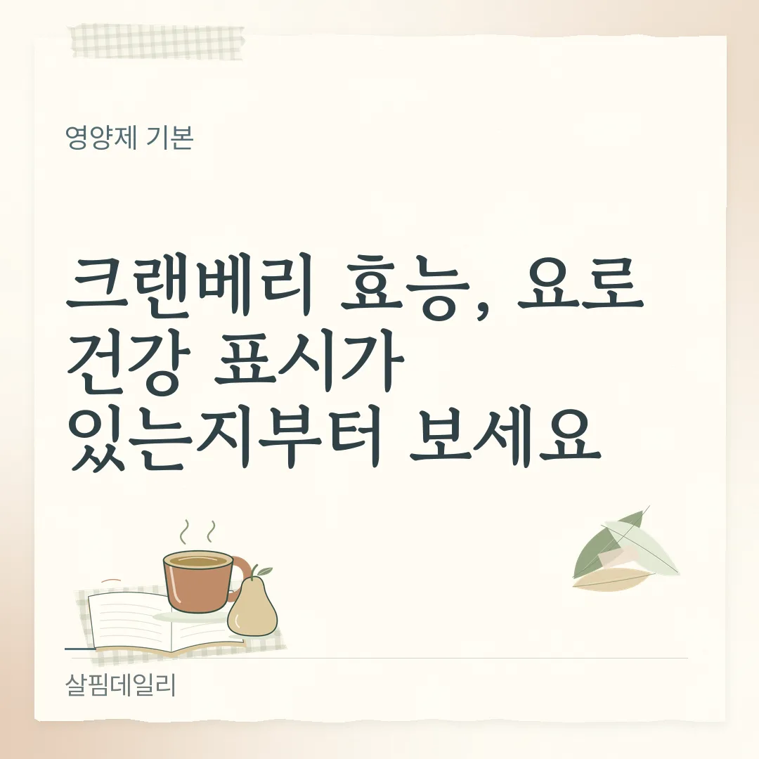 크랜베리 주스 효과 있나요? 요로 건강 문구는 주스가 아니라 인정 원료에만 카드 1