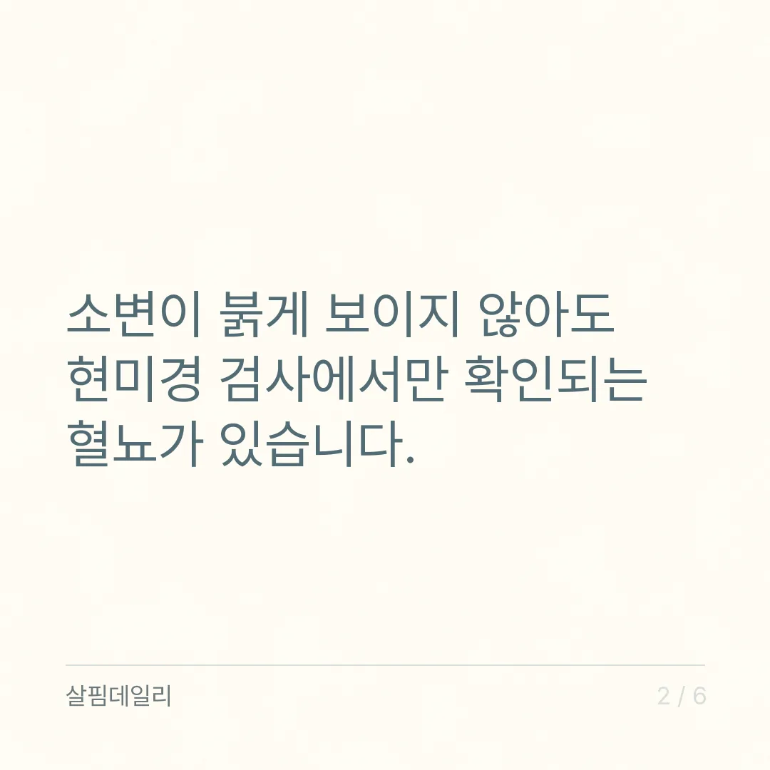 혈뇨가 보일 때, 병원에서 먼저 하는 검사와 가야 할 과 카드 2