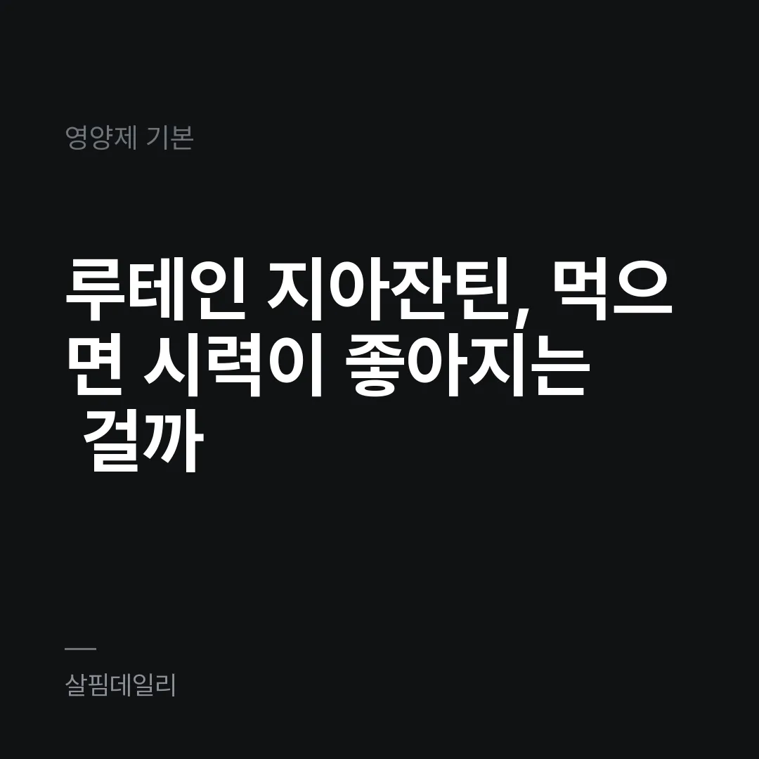 루테인 하루 섭취량 10~20mg, 공전 기준과 지아잔틴·흡연자 주의 카드 1