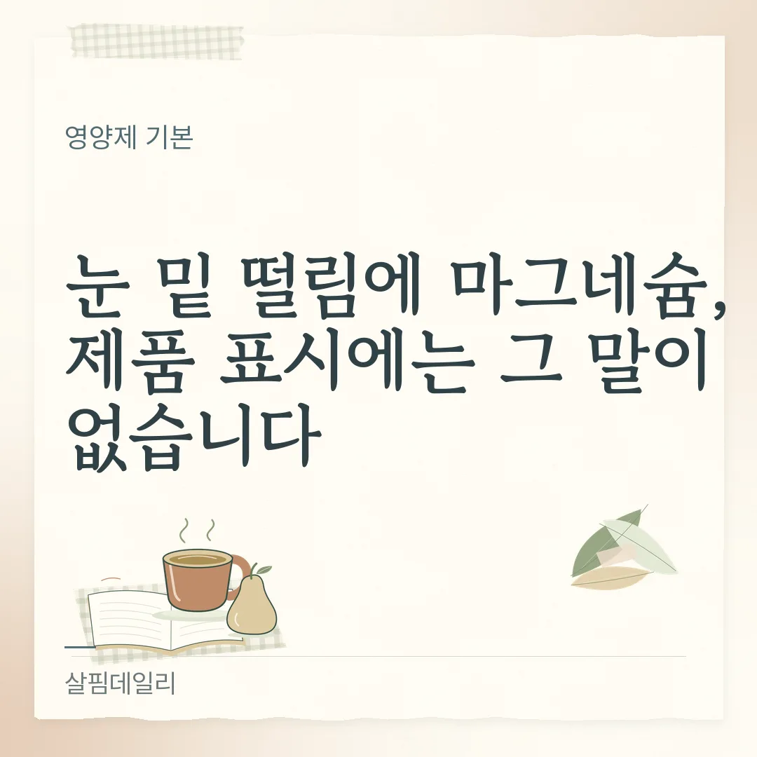 눈밑떨림 원인과 마그네슘, 잠·카페인·피로부터 보세요 카드 1