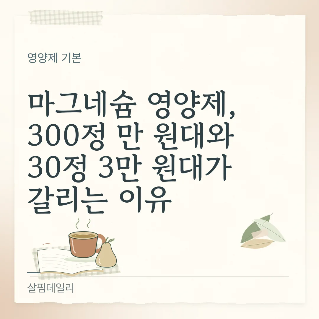 마그네슘 영양제 가격 차이는 형태 때문입니다, 산화·구연산·킬레이트 카드 1