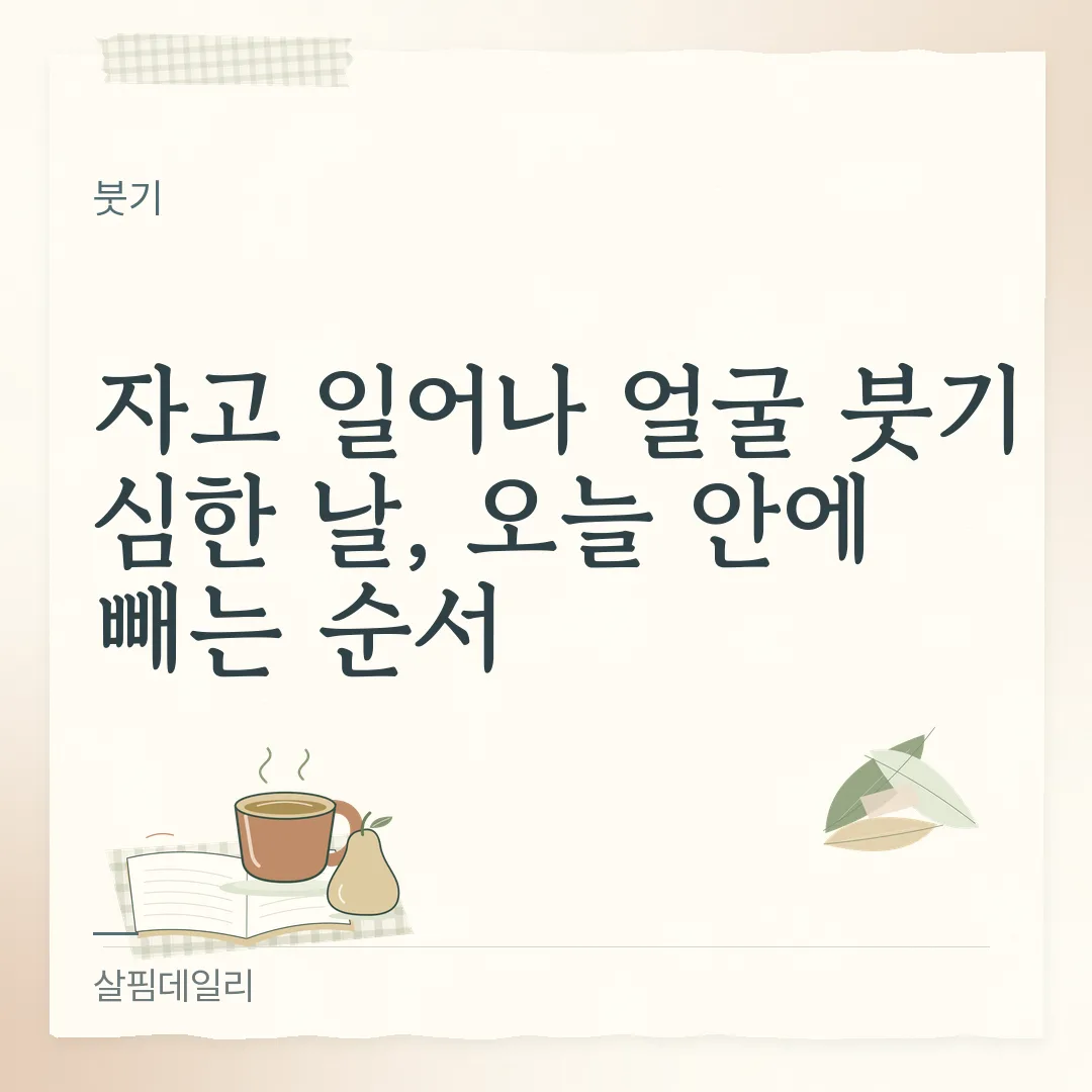아침에 얼굴 붓는 이유, 누워 있던 시간과 전날 저녁 염분·술이 겹칠 때 카드 1