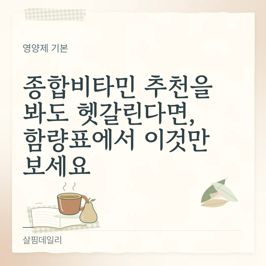 종합비타민 추천보다 먼저, 먹던 영양제와 겹치는지 보세요 카드 1