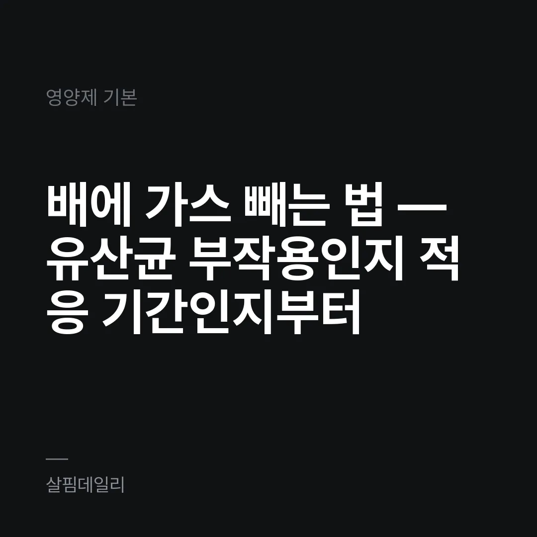 배에 가스 빼는 법 — 유산균 부작용인지 적응 기간인지부터 카드 1