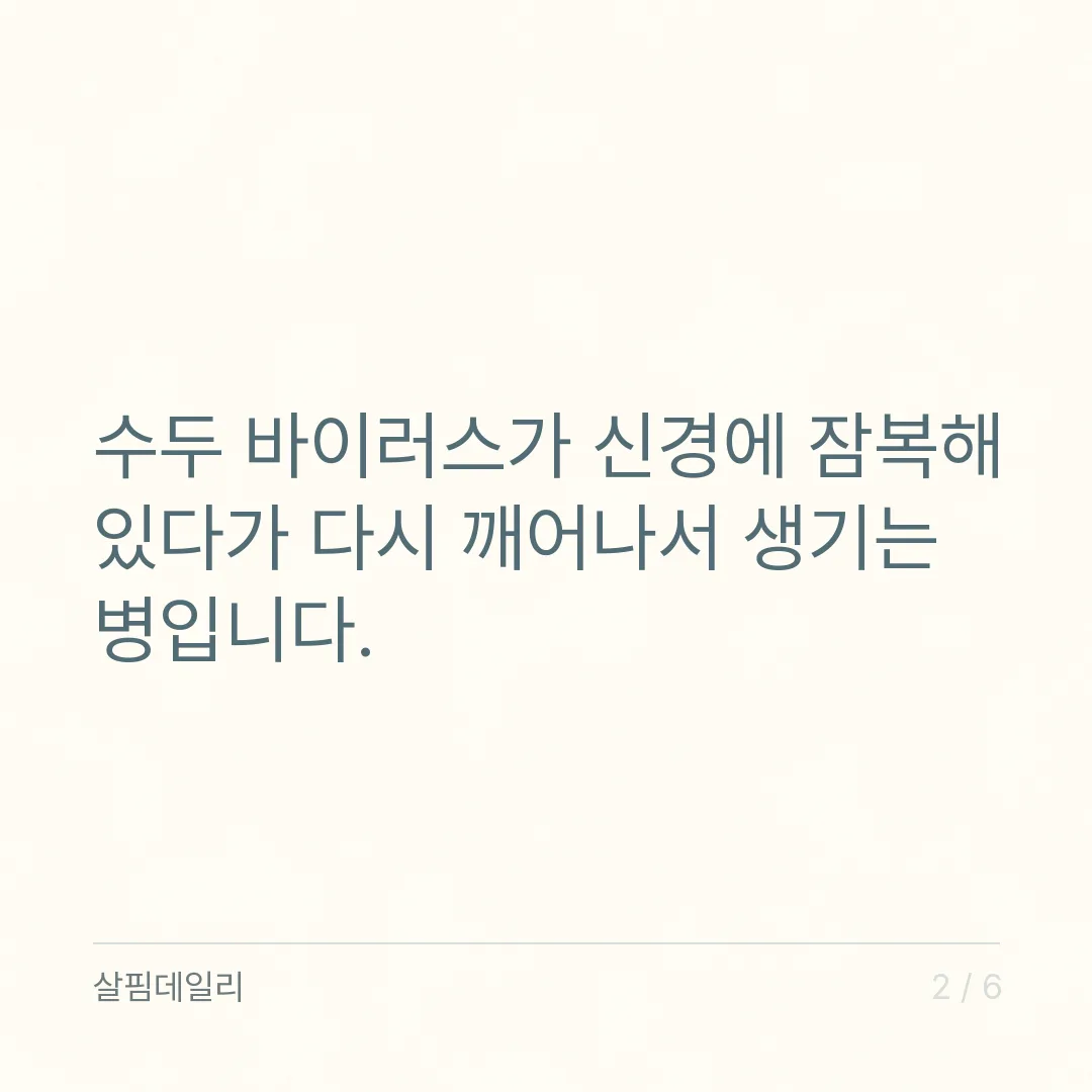대상포진이 의심될 때, 발진 후 72시간 안에 병원에 가야 하는 이유 카드 2