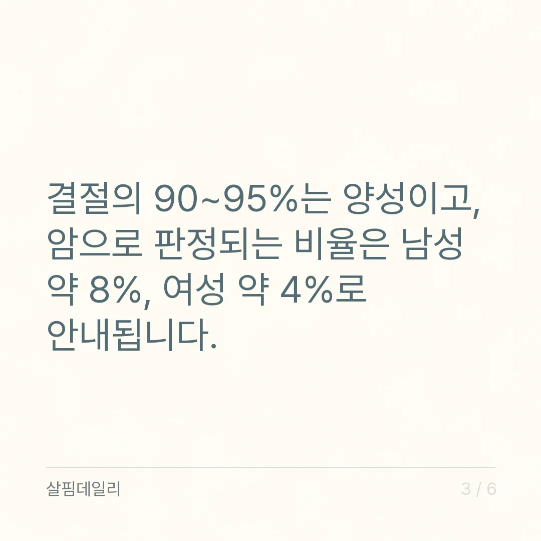 갑상선 결절 양성 뜻, 90~95%가 양성인 결절을 6개월~2년마다 지켜보는 이유 카드 3