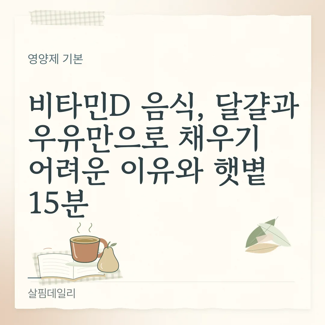 비타민D 음식, 달걀과 우유만으로 채우기 어려운 이유와 햇볕 15분 카드 1