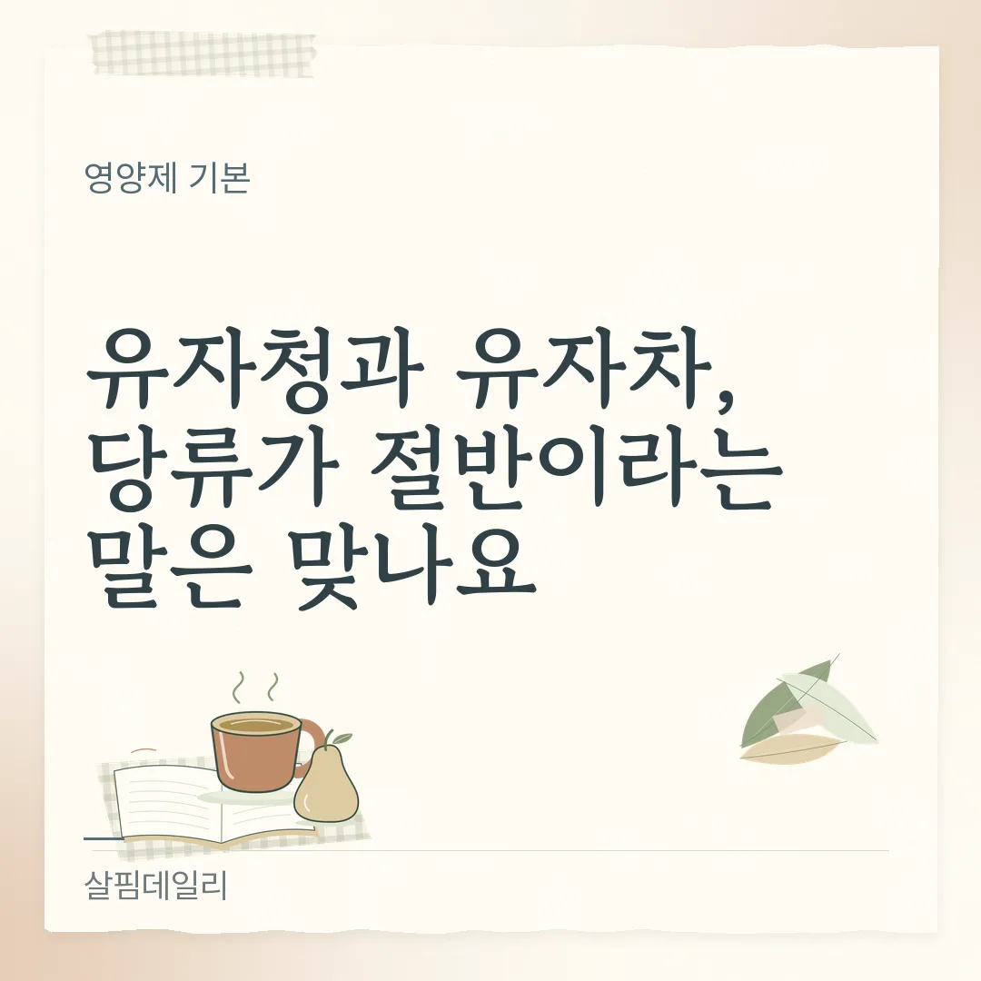 유자청과 유자차, 당류가 절반이라는 말은 맞나요 카드 1