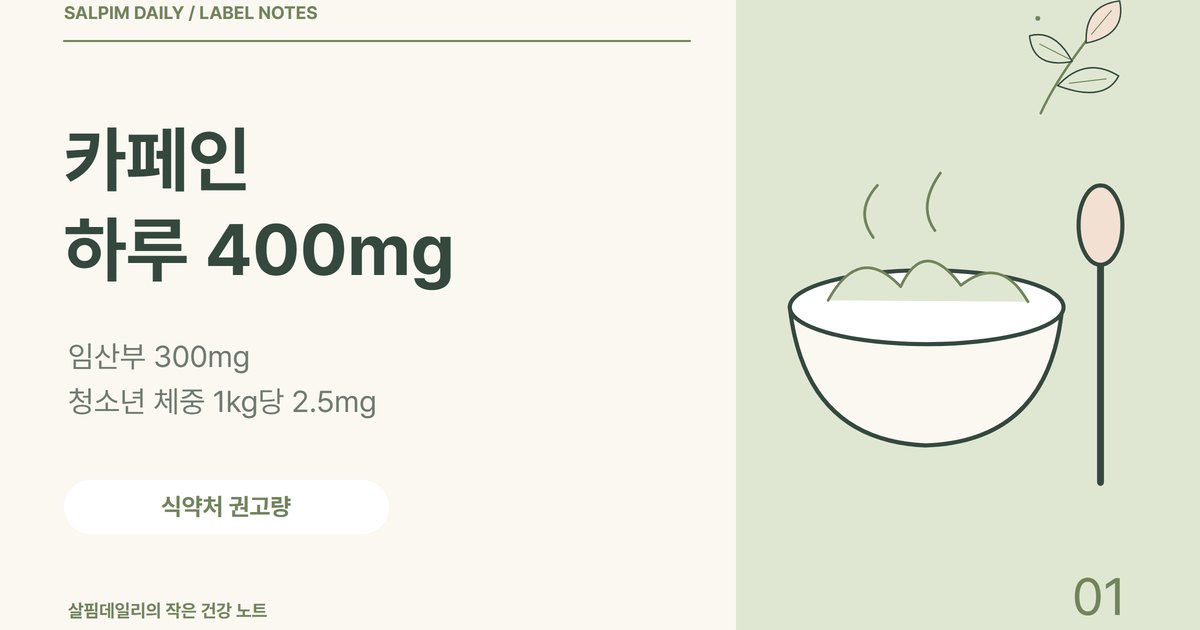 카페인 하루 섭취량 400mg, 임산부 300mg·청소년 체중 1kg당 2.5mg 계산법
