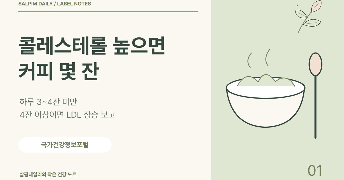 콜레스테롤 높으면 커피 몇 잔, 하루 3~4잔 미만이 기준인 이유